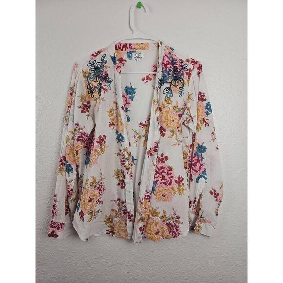 Chic Connection Floral Button Down Long Sleeve  Small - Picture 1 of 5